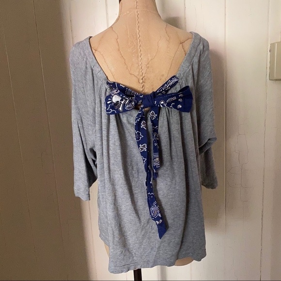 MASTERMIND JAPAN sz 0 S Off Shoulder Gray Top Tee - Picture 4 of 10